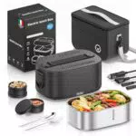 YEEFON Scaldavivande Elettrico Portatile 80W, 1, 5L Porta Pranzo Riscaldabile con Borsa