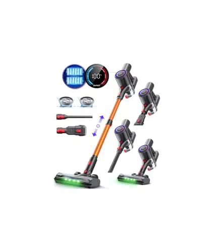 Zynet DP2 Aspirapolvere Senza Fili con Doppia Batteria, 45Kpa, 60 Min, 500W