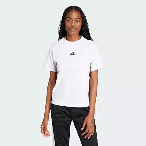 Adidas Donna Essentials 3-Stripes T-Shirt in Cotone