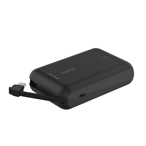Belkin BoostCharge Power Bank 10000 mAh con Cavo Integrato e Ricarica Rapida USB-C