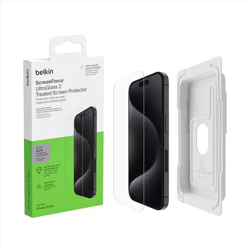 Belkin ScreenForce UltraGlass 2 Proteggi Schermo iPhone 15 Pro Antigraffio 9H