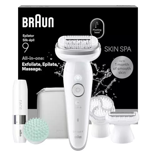 Braun Silk Epil 9 SkinSpa Epilatore Elettrico Donna Wet&Dry con Testina Flessibile