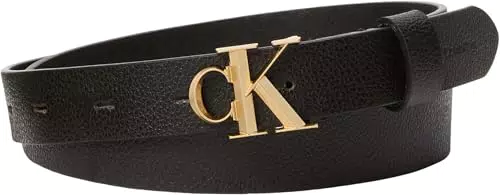 Calvin Klein Cintura Donna Facet CK Fibbia Pebble Elegante in Pelle