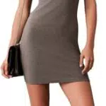 Calvin Klein Abito Donna Contour Mini Rib 1X1 SS Elegante Modello Casual