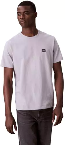 Calvin Klein T-Shirt Uomo Maniche Corte Badge Jersey Classic in Cotone