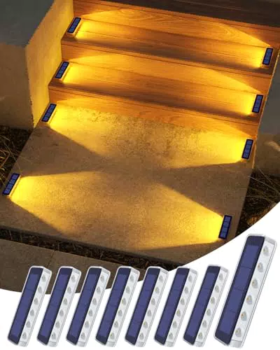 DetarZinLED Luci Solari da Giardino IP68 Impermeabili per Esterni, Segnapasso e Patio