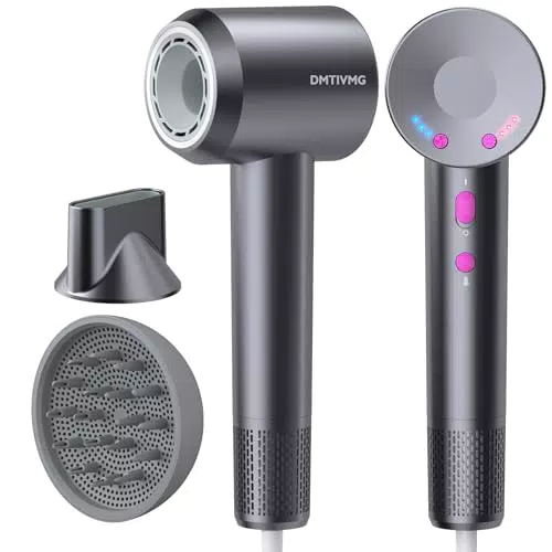 DMTIVMG Asciugacapelli Ionico 1600W Professionale, 12 Modalità, Motore Brushless