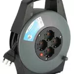 Electraline 49029 Avvolgicavo 15 Metri con 4 Prese Universali