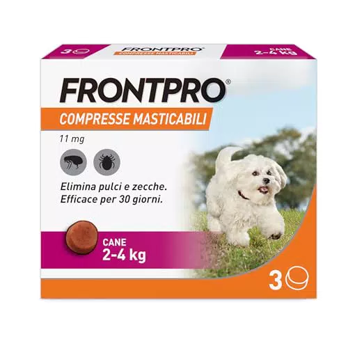Frontpro Compresse Masticabili Antiparassitarie per Cani contro Pulci e Zecche