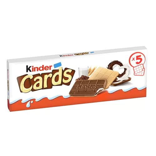 Kinder Cards Biscotti Ripieni al Cioccolato Snack Dolci Ideali per la Pausa