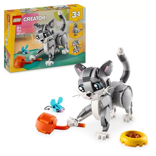 LEGO Creator 3 in 1 Gatto Giocoso Animale Trasformabile Piccione o Cane Regalo Bambini