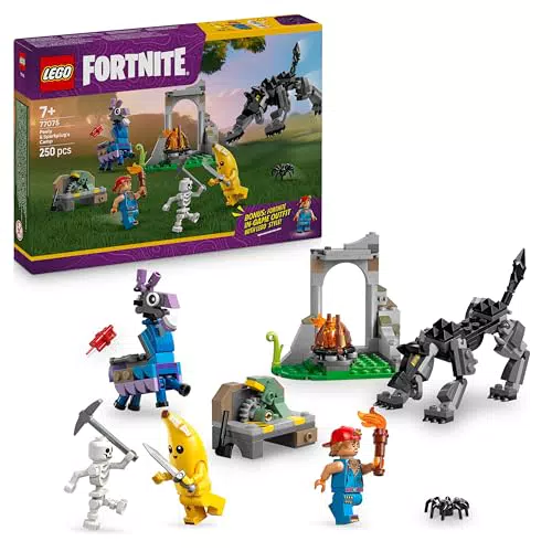 LEGO Fortnite Campo di Bananita con Minifigure Lama e Lupo, Set Giocattolo per Bambini