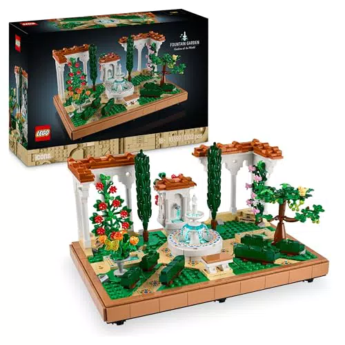 LEGO Icons 10359 Il Giardino della Fontana Miniatura per Adulti con Pergole e Fiori