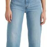 Levi's Ribcage Straight Ankle Jeans Donna Modello Classico a Vita Alta