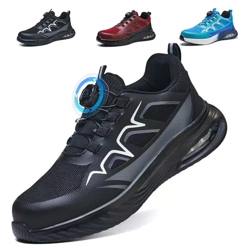 MIEHUIAI Scarpe Antinfortunistiche Uomo Donna con Punta in Acciaio Traspiranti Antiscivolo