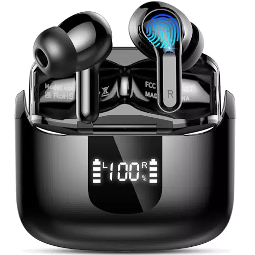 Ordtop Auricolari Bluetooth 2026 con Cancellazione Rumore, 40h, Display LED, IP7