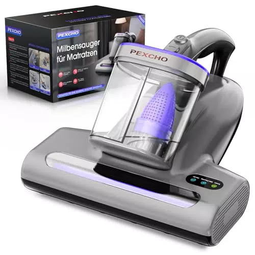 PEXCHO Battimaterasso UV con Filtro HEPA e Asciugatura, Aspirapolvere Materassi 500W
