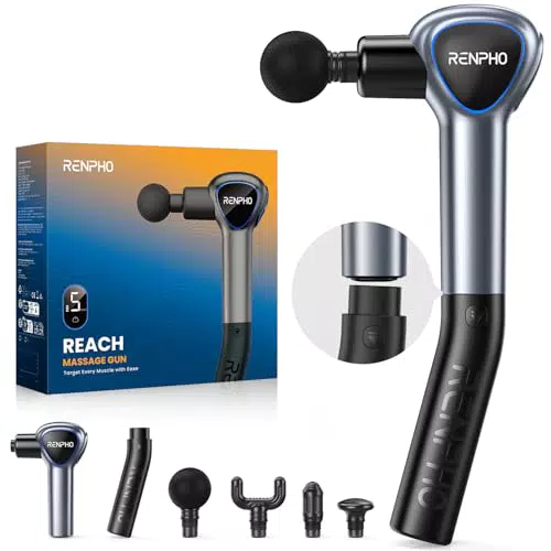 RENPHO Reach Pistola Massaggio Muscolare con Manico Staccabile e Percussione Profonda