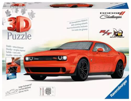 Ravensburger Puzzle 3D Dodge Challenger Scat Pack per Adulti e Bambini dai 10 Anni