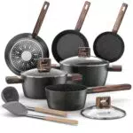 Topbooc Set Pentole e Padelle Antiaderenti Induzione per Tutti i Piani Cottura