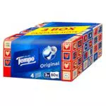 Tempo, Scatola di Fazzoletti di Carta, 3 Scatole da 80 Fazzolettini Monouso