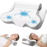 TopEsct Cuscino Cervicale Ergonomico 2 in 1 Memory Foam per Dormire