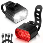 Vinabo Kit Luci Bicicletta USB Impermeabile IPX6 con Faro e Fanale Posteriore