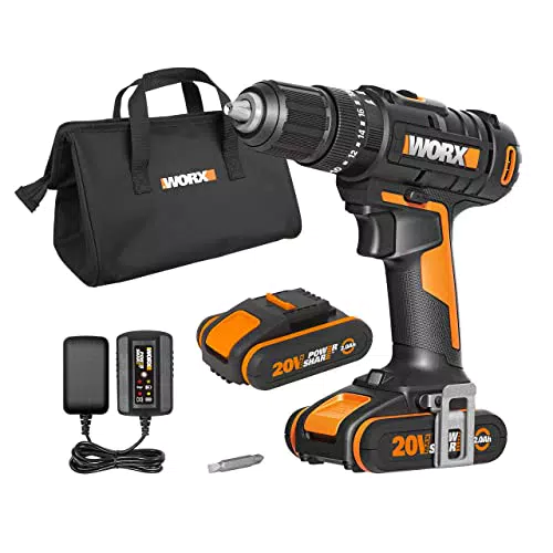 Worx WX370.1 Trapano Avvitatore a Percussione a Batteria 20V con 2 Batterie