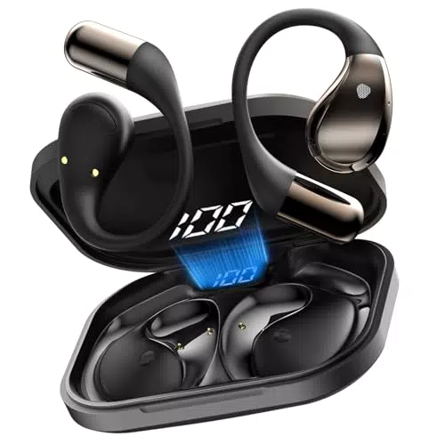 2026 Cuffie Open Ear Bluetooth 6.0 Sport con Gancio, Controllo Touch, IP7, 40h