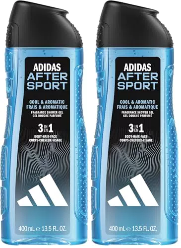 Adidas After Sport Gel Doccia 3 in 1 Corpo, Capelli e Viso Formula Vegana