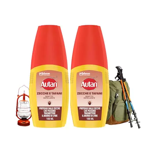 Autan Zecche e Tafani Spray Antizecche e Antizanzare Protezione Fino a 12 Ore