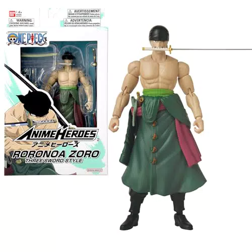 Bandai Action Figure Roronoa Zoro One Piece Three Sword Style Licenza Ufficiale