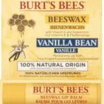 Burt's Bees Balsamo Labbra Cera d'Api e Vaniglia con Vitamina E Duo Set