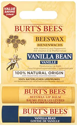 Burt's Bees Balsamo Labbra Cera d'Api e Vaniglia con Vitamina E Duo Set
