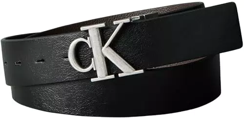 Calvin Klein Cintura Uomo con Fibbia CK Tumbled 35 mm Adj Rev