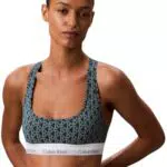 Calvin Klein Bralette Donna Unlined con Fascia Logo Modern Emblem Outline