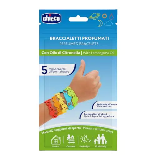Chicco Braccialetti alla Citronella Profumati per Bambini e Adulti con Fragranza Naturale