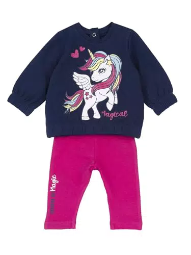 Chicco Tuta Bambina Comoda con Felpa e Pantaloni Lunghi Abbigliamento Made in Italy