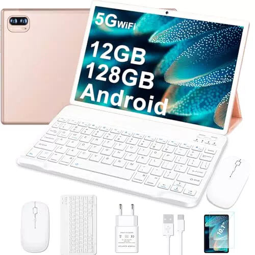 Dghrti Tablet Android 12GB RAM 128GB ROM Espandibile 8000mAh Widevine L1 Mouse Custodia