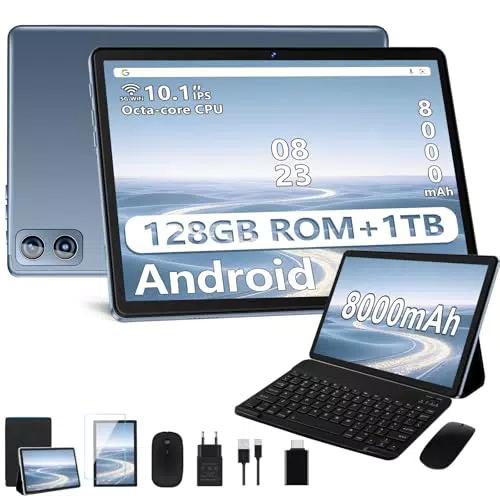 Dghrti Tablet Android 22GB RAM 128GB ROM Espandibile, 8000mAh, Widevine L1, BT5.0
