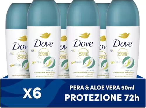 Dove Deodorante Roll On Advanced Care Pera e Aloe Antitraspirante Idratante 48 Ore