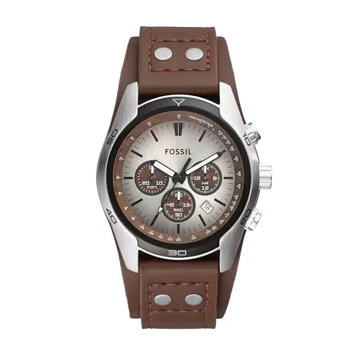 Fossil Orologio Coachman da uomo, cronografo al quarzo, cassa in acciaio 45 mm