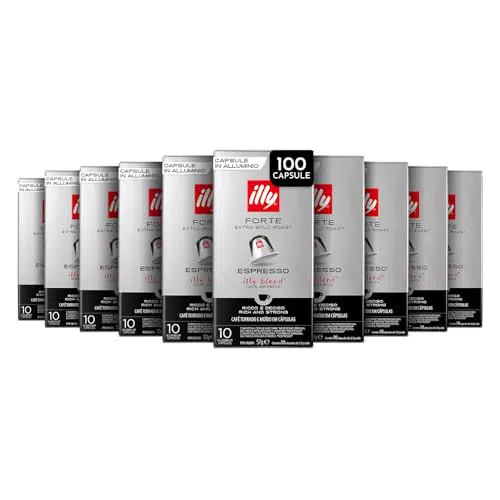 Illy Capsule Alluminio Forte 100% Arabica Aroma Intenso e Retrogusto Cioccolato