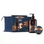 King C. Gillette Kit Barba Perfetta con Pochette, Detergente 3in1 e Balsamo