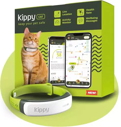 Kippy CAT Collare GPS per Gatti con Localizzatore, Tracker Salute e Antistrozzo