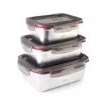 Lacor Ecoinox Contenitori Ermetici Acciaio Inox per Microonde e Lavastoviglie BPA Free