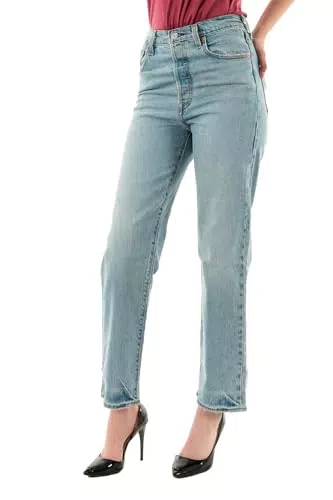 Levi's Ribcage Straight Ankle Jeans Donna Modello Classico a Vita Alta