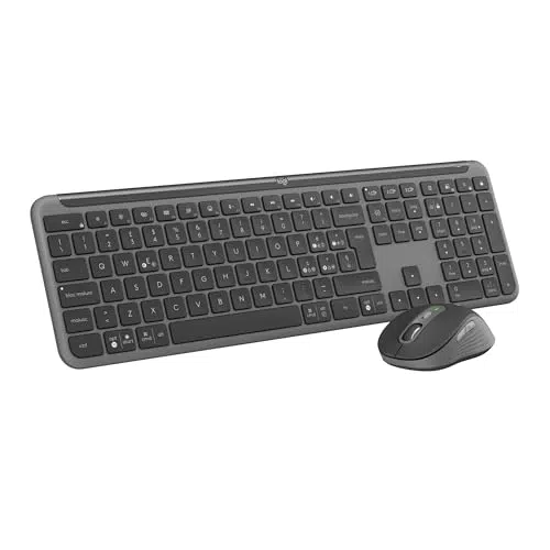 Logitech MK950 Signature Slim Kit Tastiera e Mouse Wireless Silenziosi Multi Dispositivo