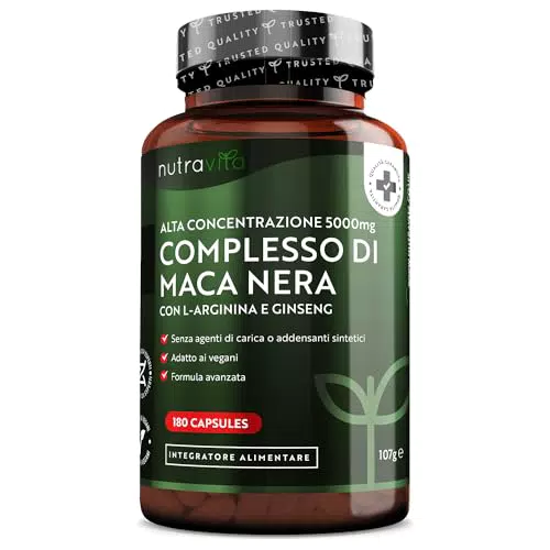 Nutravita Maca Peruviana Complesso con Arginina Integratore Vegano 6 Mesi
