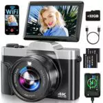 Macchina Fotografica Digitale WiFi 4K 64MP Autofocus con Zoom 16X e Scheda 32GB